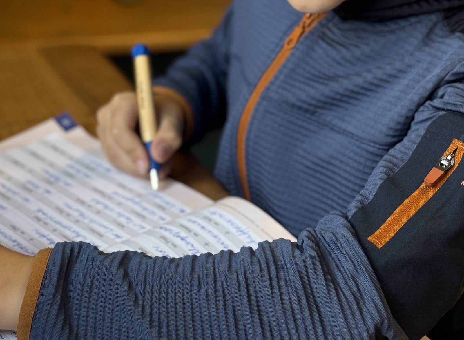 A school child doing homework